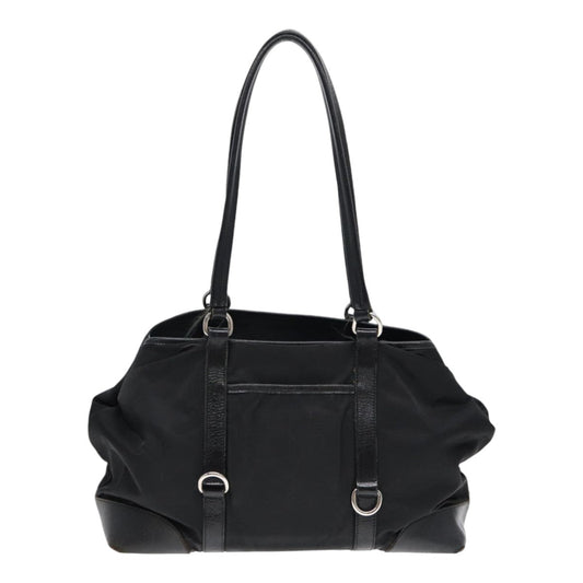 Luxury Prada Tote Bag Nylon Black Silver 88087