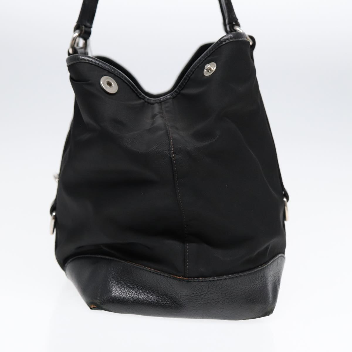 Luxury Prada Tote Bag Nylon Black Silver 88087