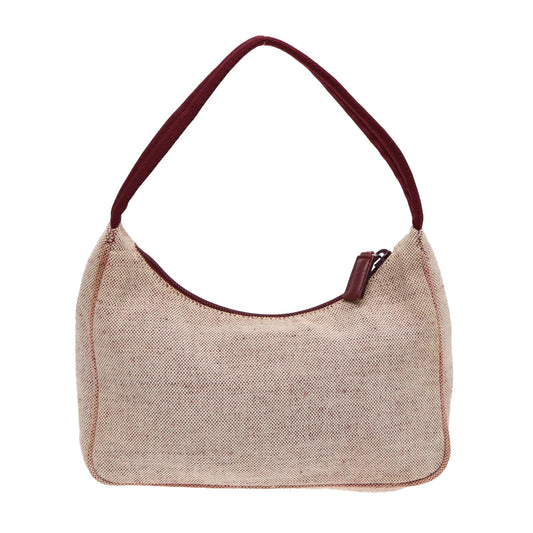 Luxury Prada Sports Hand Bag Canvas Beige Silver 88097