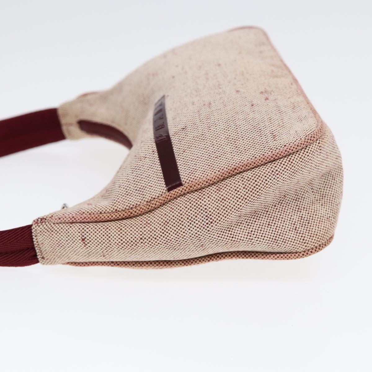 Luxury Prada Sports Hand Bag Canvas Beige Silver 88097