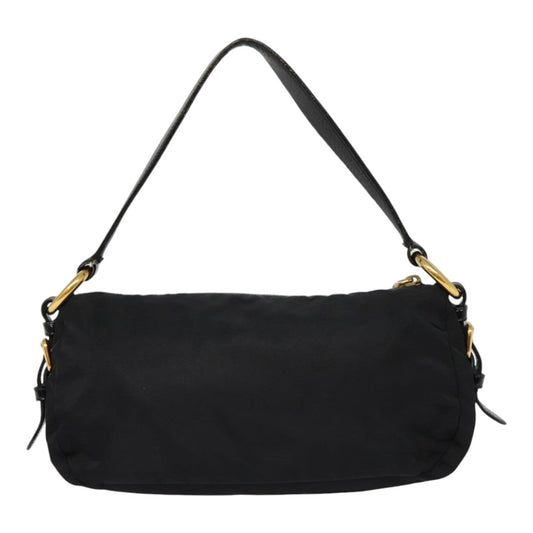 Luxury Prada Shoulder Bag Nylon Black Gold 88103