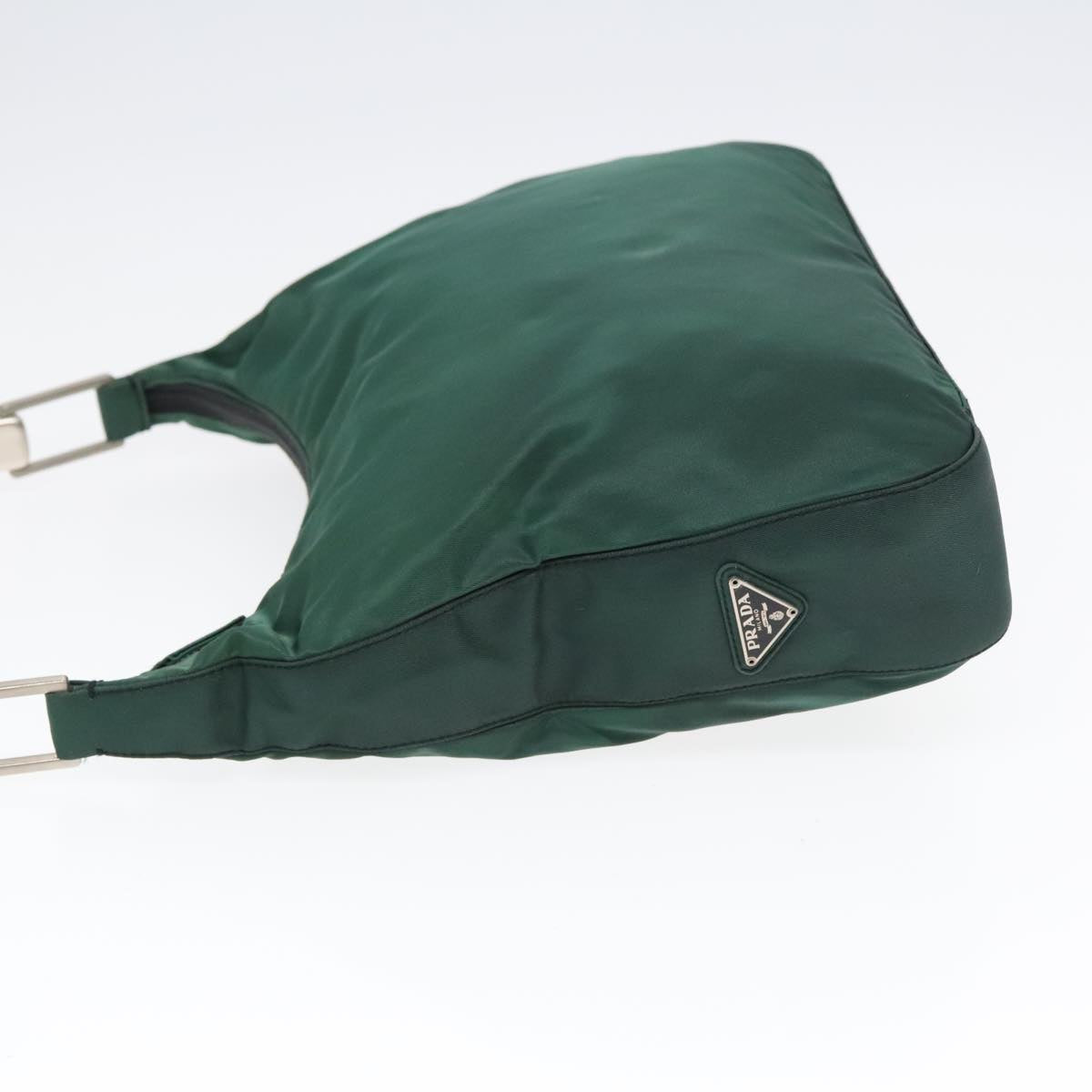Luxury Prada Shoulder Bag Nylon Green Silver 88222
