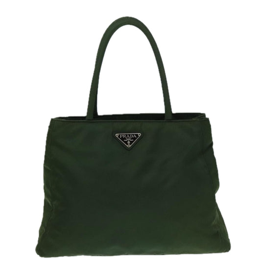 Luxury Prada Hand Bag Nylon Green Silver 88238