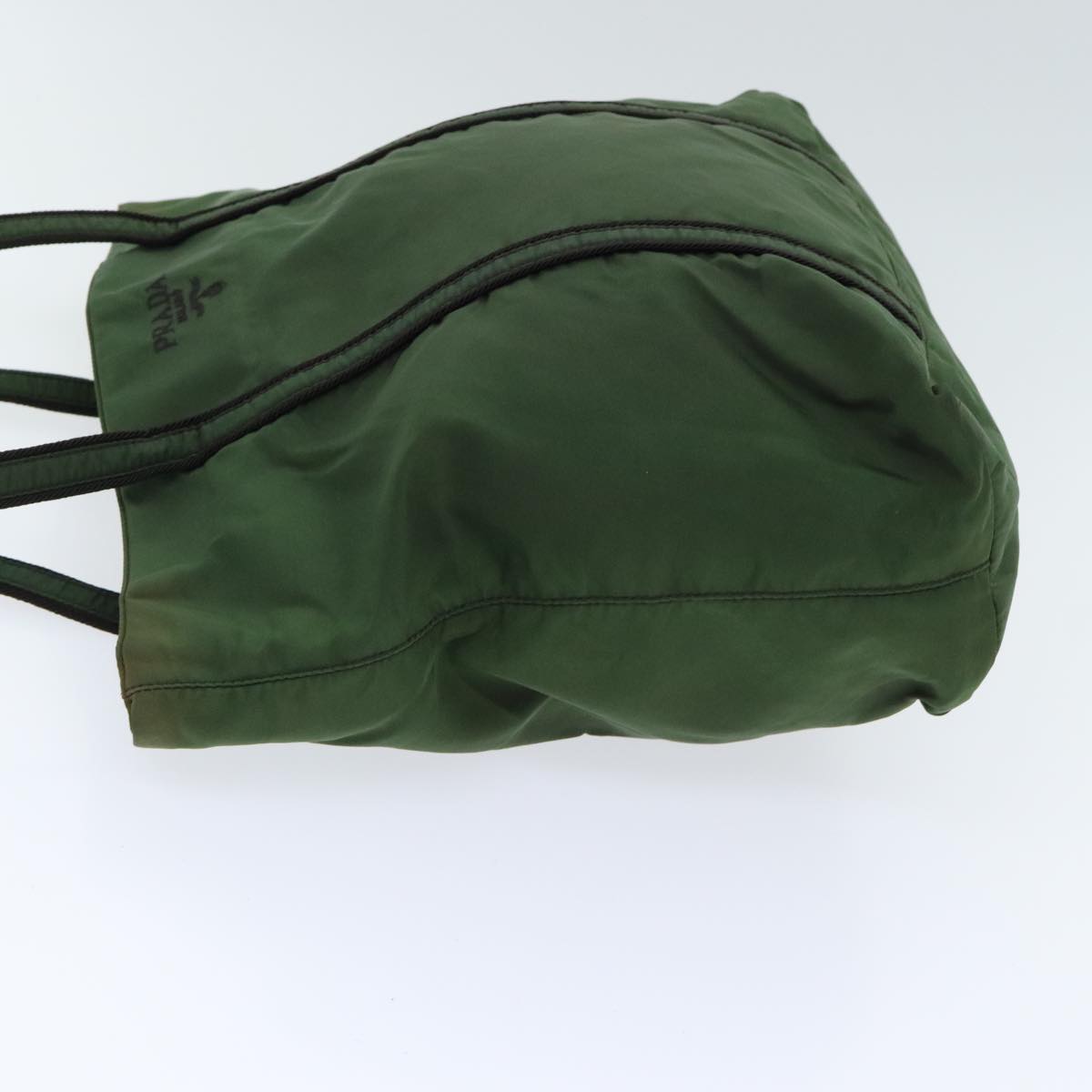 Luxury Prada Tote Bag Nylon Green Silver 88247