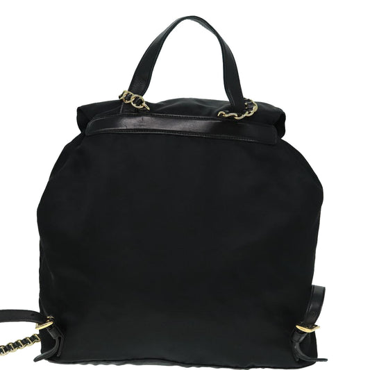 Luxury Prada Backpack Nylon Black Gold 88260