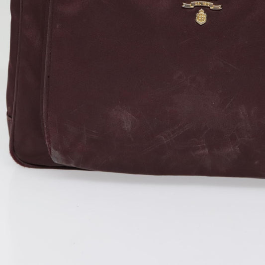 Luxury Prada Shoulder Bag Nylon Wine Red Gold 88278