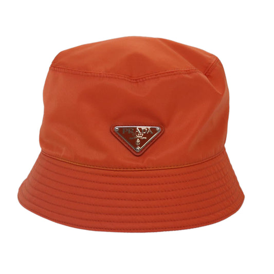 Luxury Prada Bucket Hat Nylon L Orange 88334