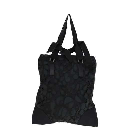 Luxury Prada Hand Bag Satin Black Silver 88434