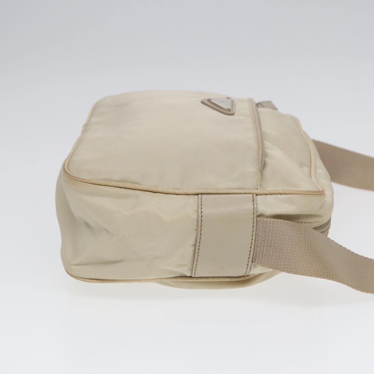 Luxury Prada Shoulder Bag Nylon White Silver 88471