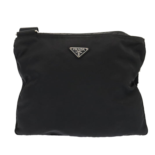 Luxury Prada Shoulder Bag Nylon Black Silver 88495