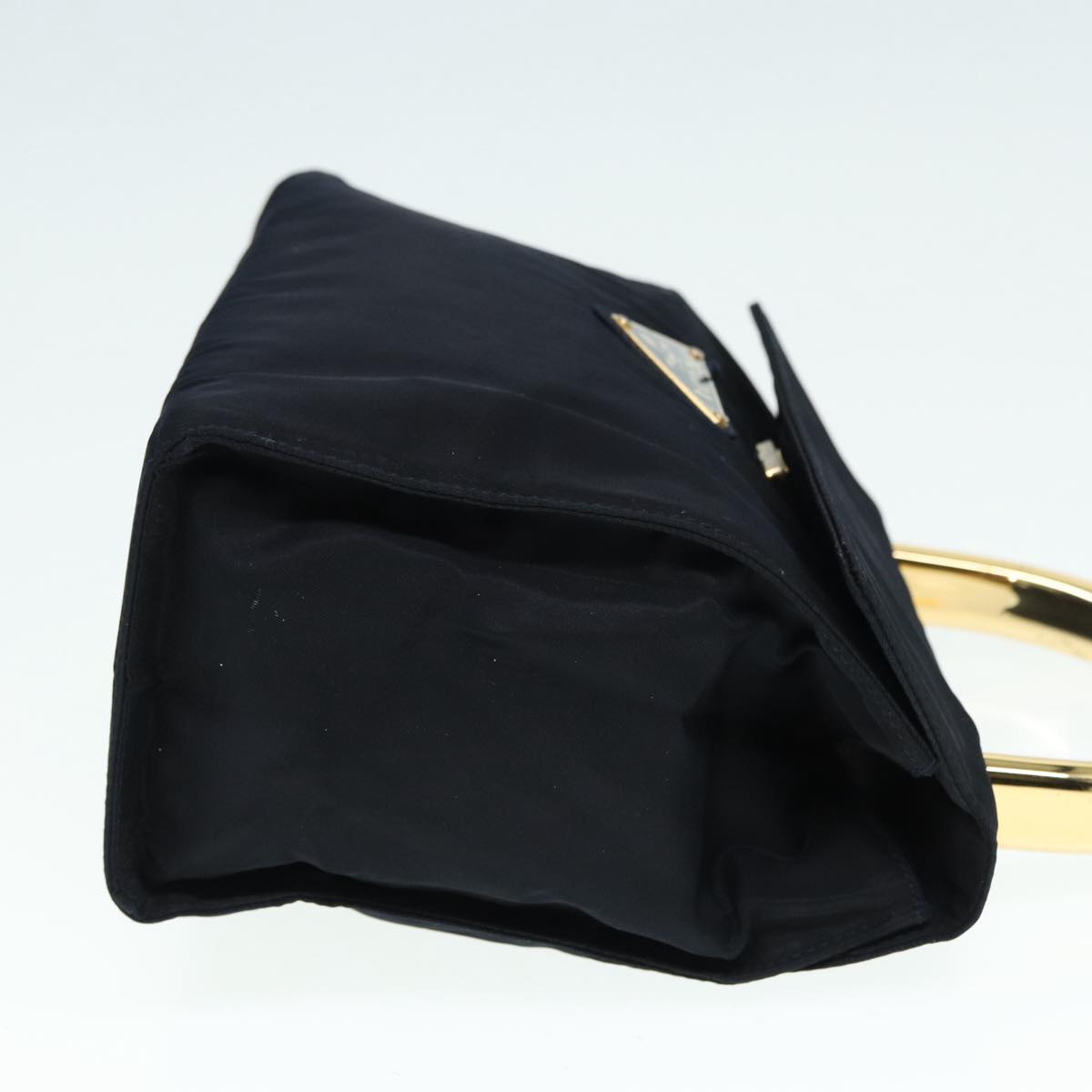 Luxury Prada Hand Bag Nylon Navy Gold 88719