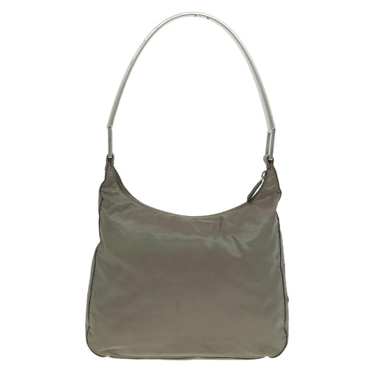 Luxury Prada Shoulder Bag Nylon Gray Silver 88828