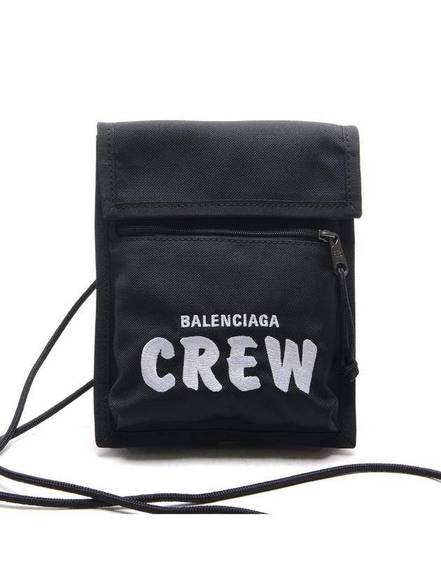 Luxury Balenciaga Explorer Embroidered Crew Logo Mini Cross Bag Black