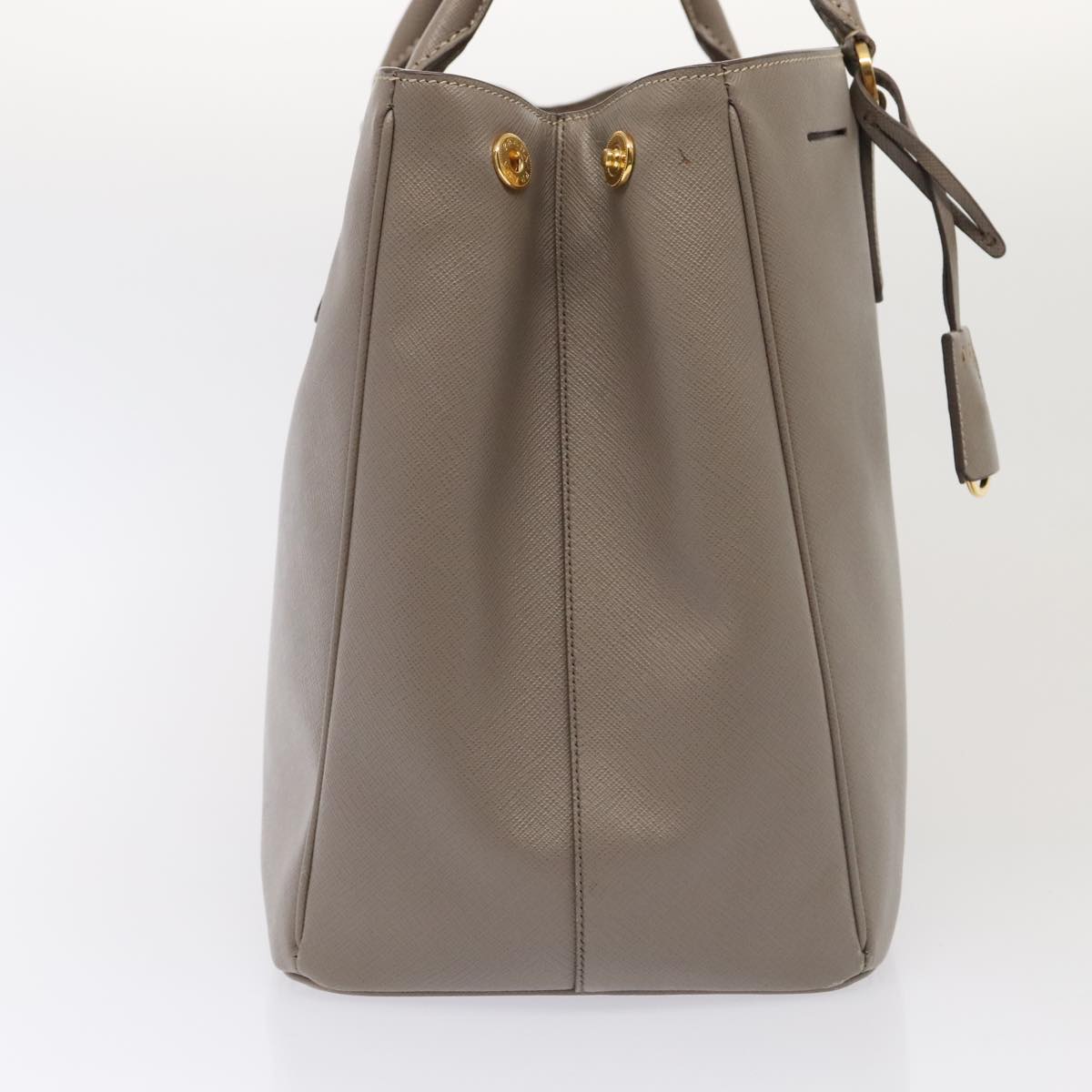 Luxury Prada Hand Bag Safiano leather Beige Gold 89037