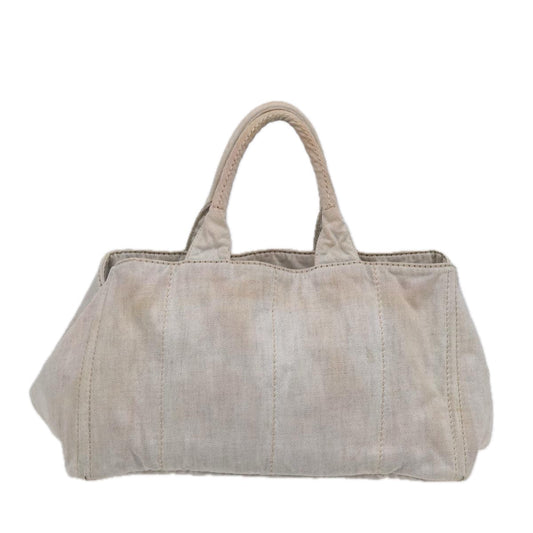 Luxury Prada Canapa GM Hand Bag Canvas Gray Gold 89131
