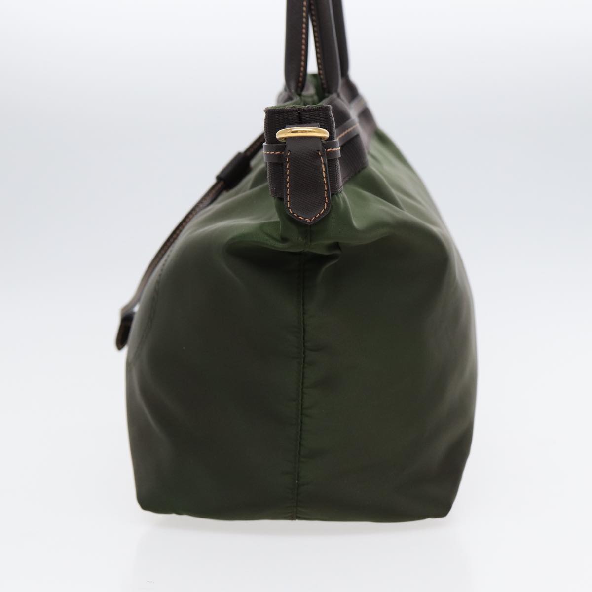 Luxury Prada Hand Bag Nylon 2way Khaki Gold 89132
