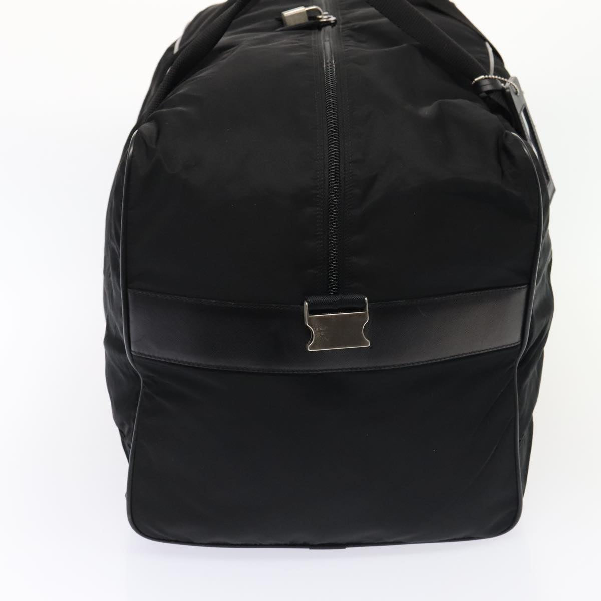 Luxury Prada Boston Bag Nylon 2way Black Silver 89134