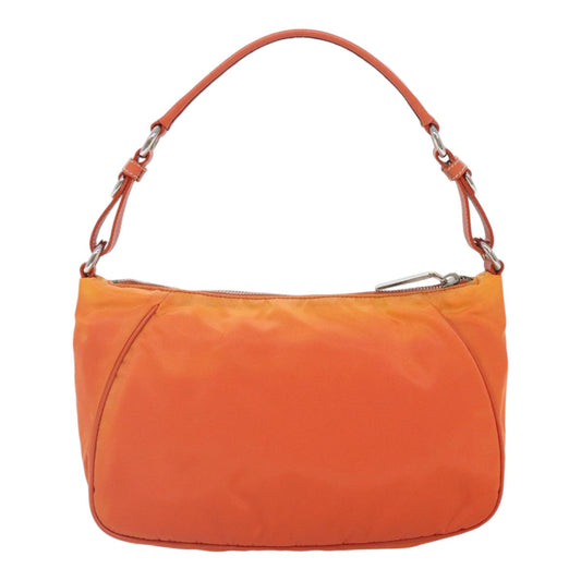 Luxury Prada Shoulder Bag Nylon Orange Silver 89359