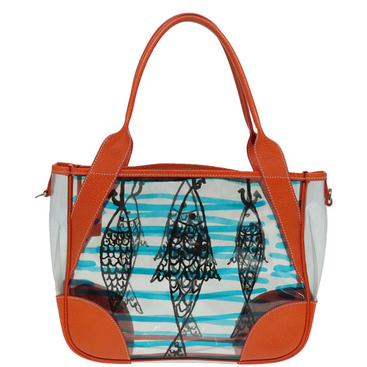 Luxury Prada Shoulder Bag Vinyl Orange Silver 89364