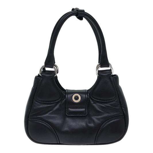 Luxury Prada Moon Hand Bag Leather Black Silver 1BA381 89413S
