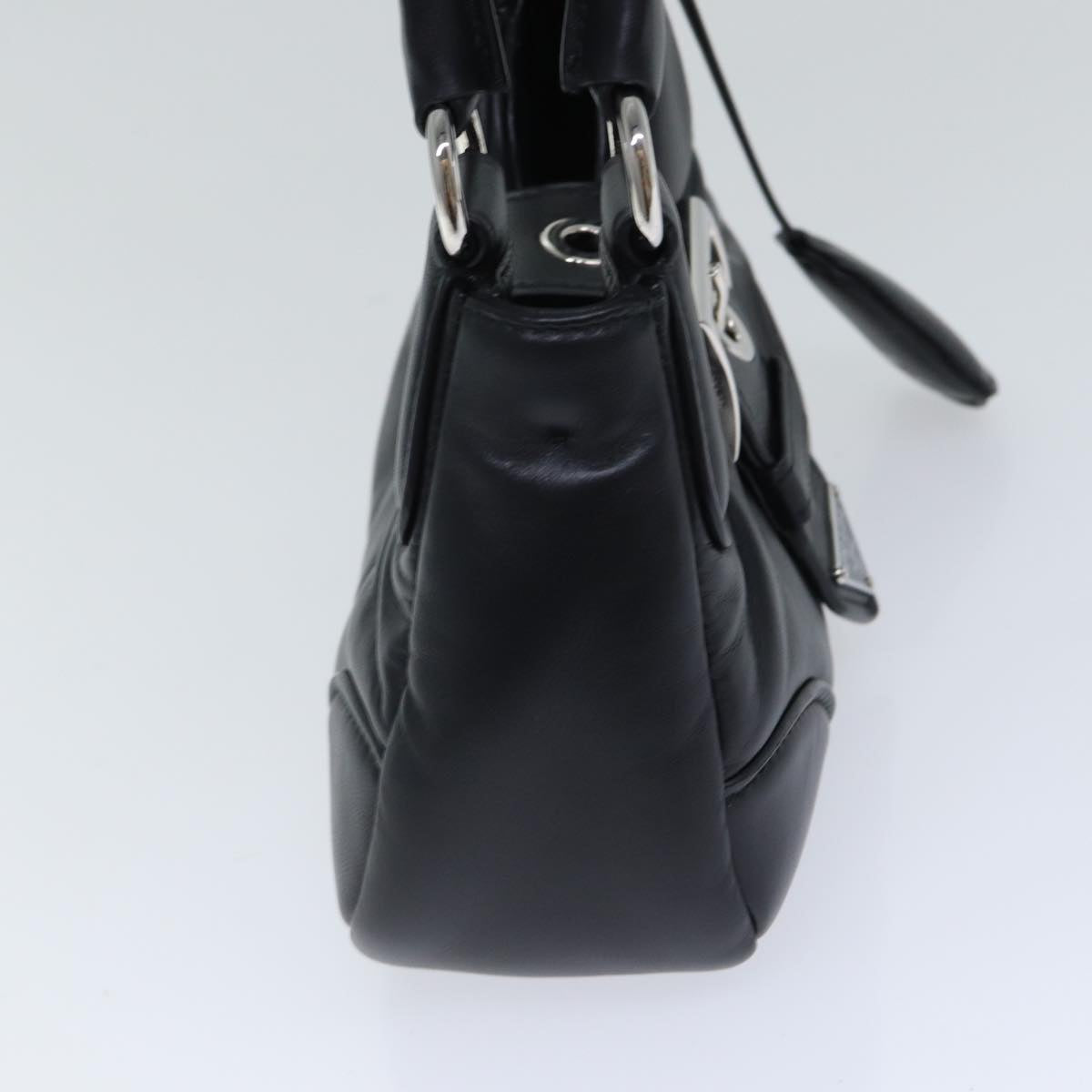 Luxury Prada Moon Hand Bag Leather Black Silver 1BA381 89413S