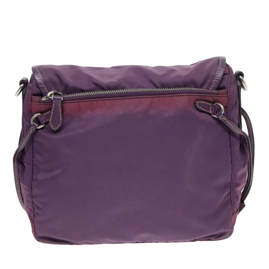 Luxury Prada Shoulder Bag Nylon Purple Gold 89419