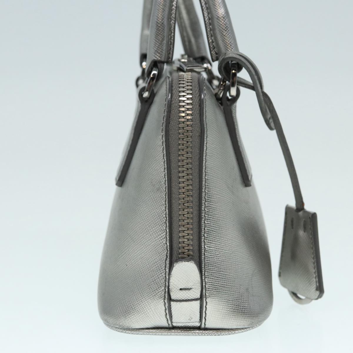 Luxury Prada Hand Bag Safiano leather 2way Silver 89571