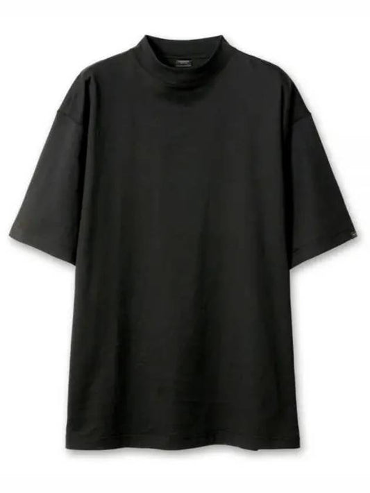 Luxury Balenciaga Cotton Crew Neck Short Sleeve T-Shirt Black