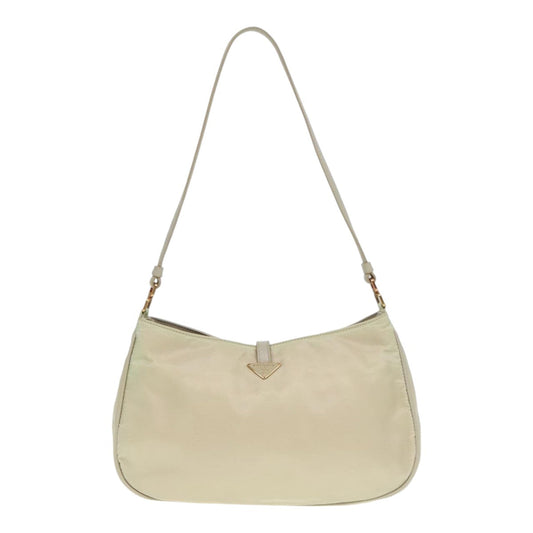 Luxury Prada Shoulder Bag Nylon White Gold 89603