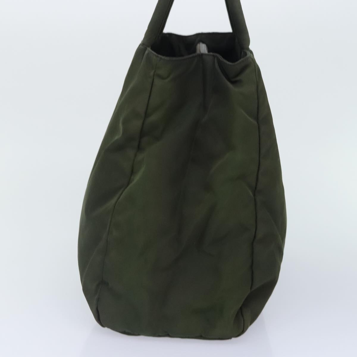 Luxury Prada Tote Bag Nylon Khaki Silver 89615