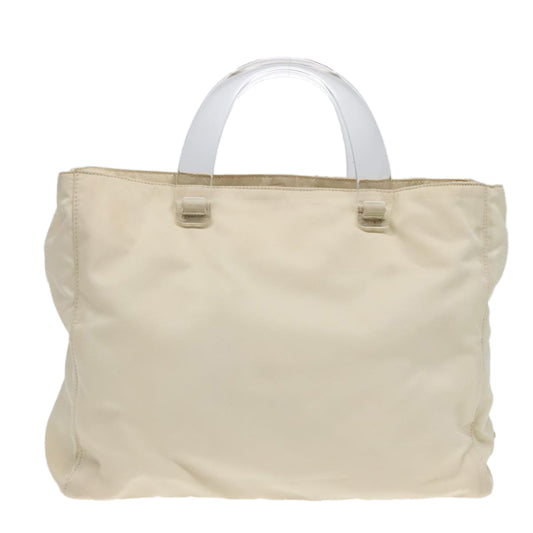 Luxury Prada Hand Bag Nylon White Silver 89620