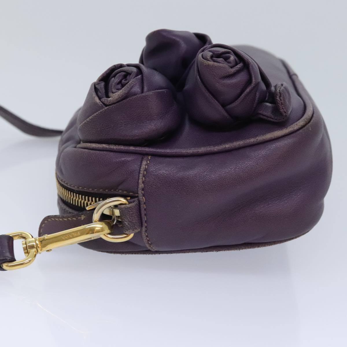 Luxury Prada Shoulder Bag Leather Purple 89794