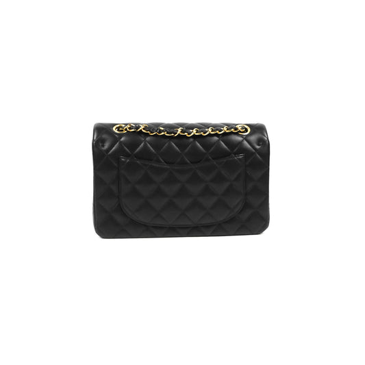 Chanel Small Classic Quilted Flap Black Lambskin Gold Hardware