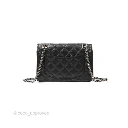 Chanel Mini Reissue 224 Black Aged Calfskin Ruthenium Hardware