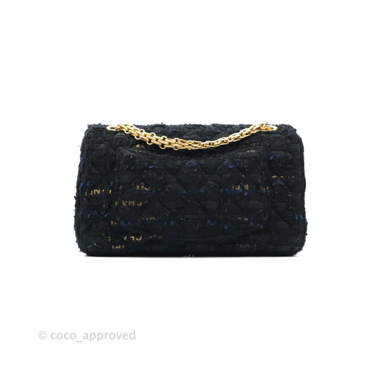 Chanel Mini Reissue 224 Tweed Black Aged Gold Hardware