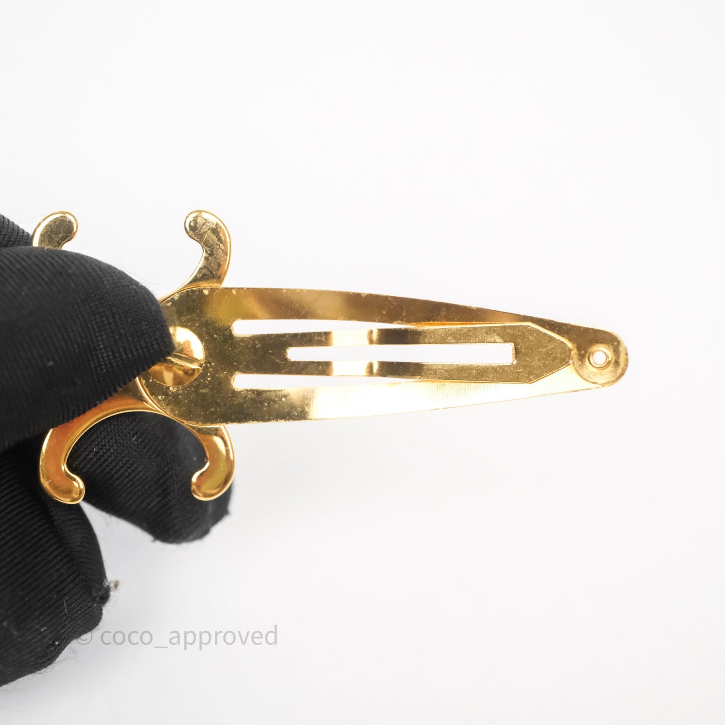 Celine Set of 2 Snap Hair Clips Gold Tone