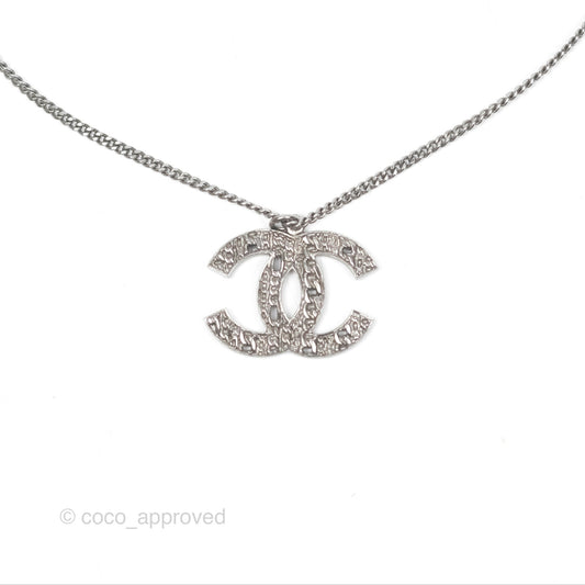 Chanel Chain CC Necklace Gun Metal Tone 14C