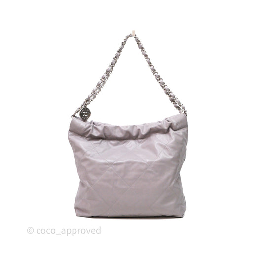 Chanel 22 Small Grey Aged Calfskin Matte Silver Hardware