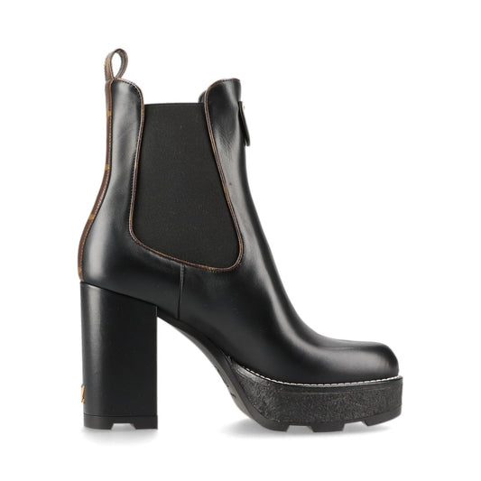 Louis Vuitton LV Bubble Line 22 Years Leather Side Shoes 39 Black x Brown LS1212 Monogram