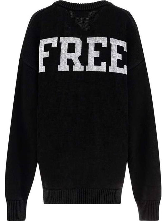 Luxury Balenciaga Men's Back Logo V-Neck Knit Top Black