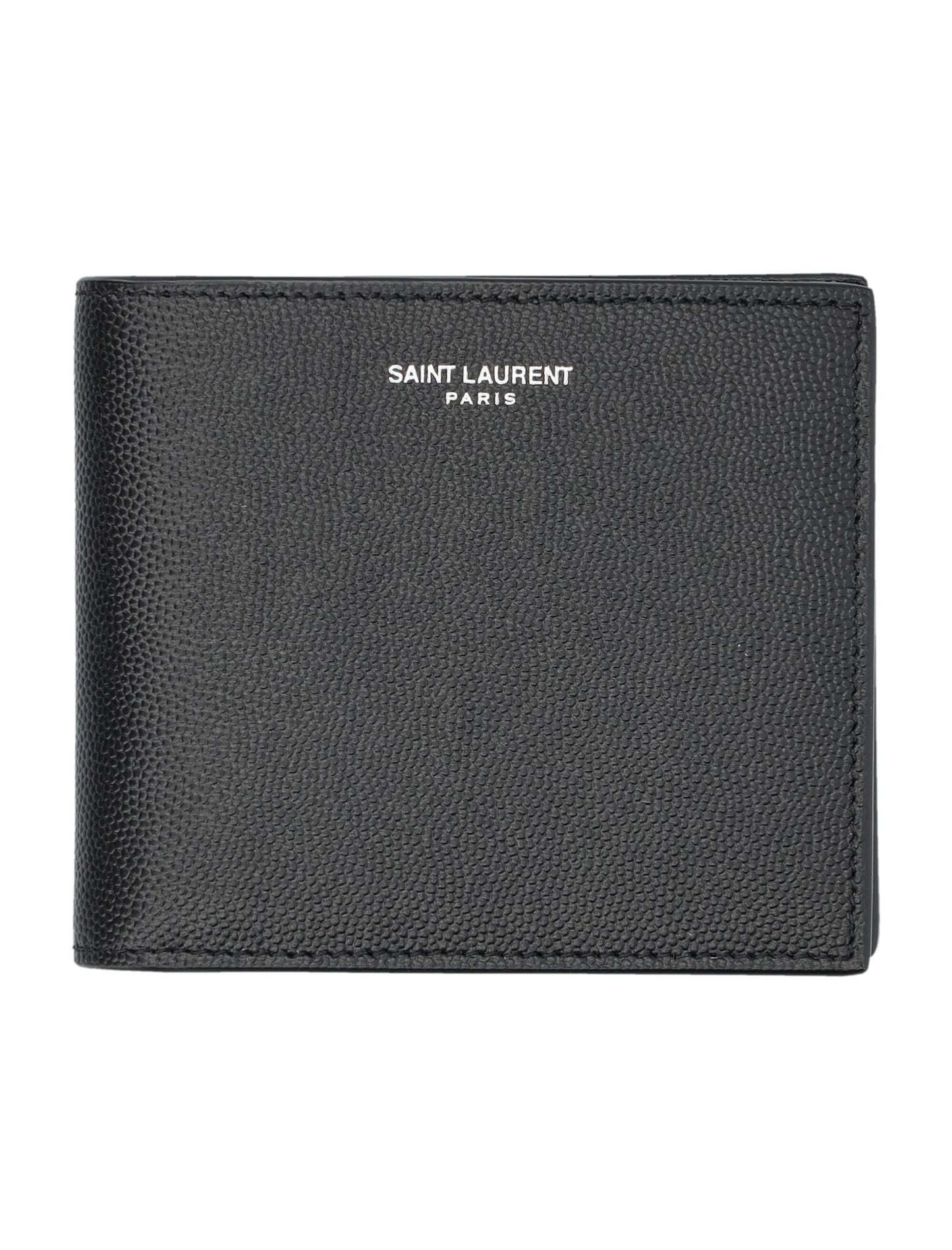 Luxury Saint Laurent Men's Grain De Poudre Wallet Coin in Black | 24A396303BTY0N Color 1000