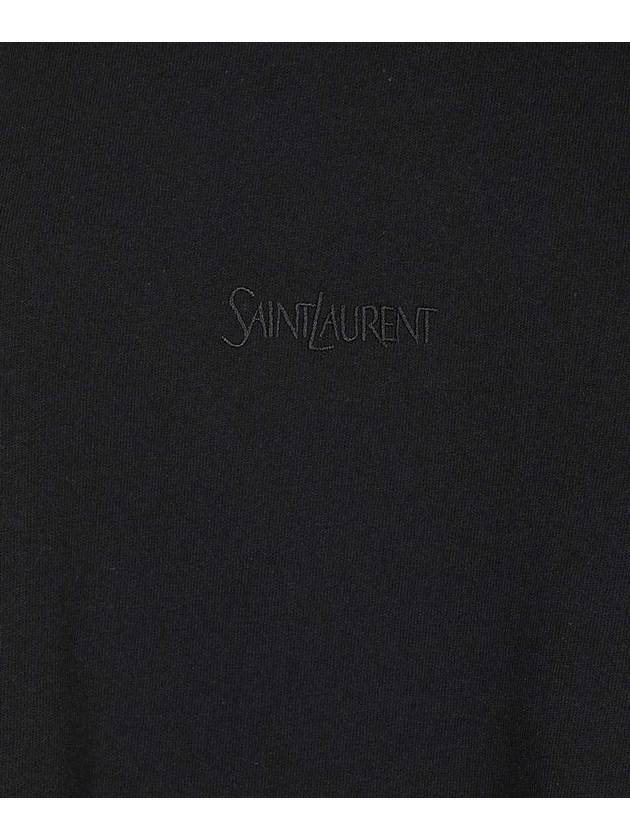 Luxury Saint Laurent Crew Neck Cotton Short Sleeve T-shirt Black