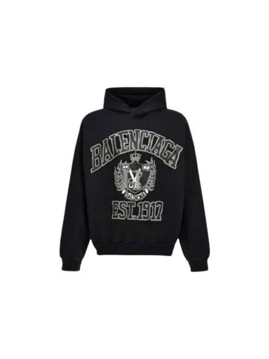 Luxury Balenciaga DIY College Medium Fit Hoodie Black