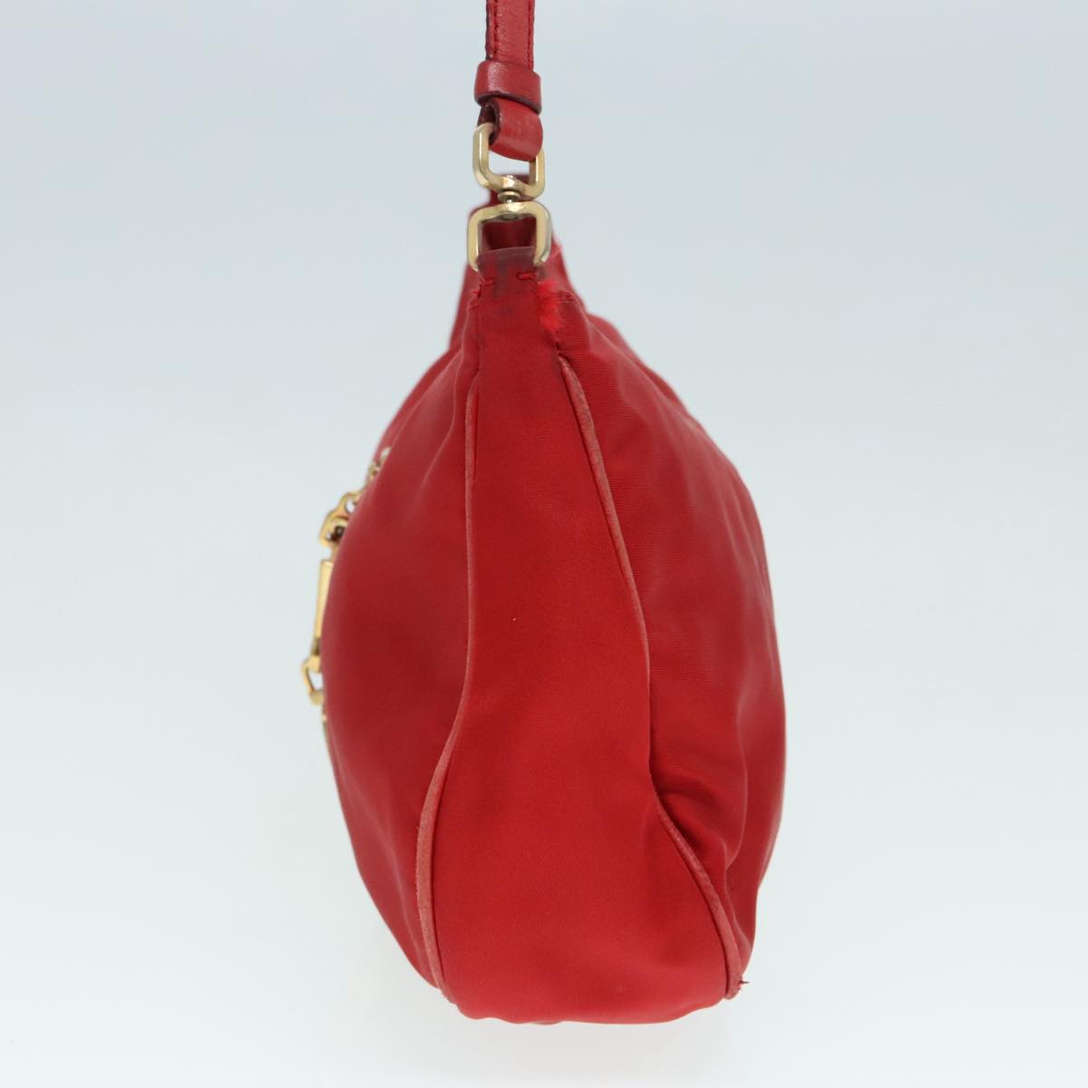 Luxury Prada Shoulder Bag Nylon Red Gold 90226