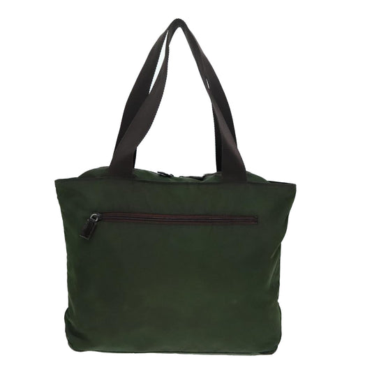 Luxury Prada Tote Bag Nylon Green Silver 90229