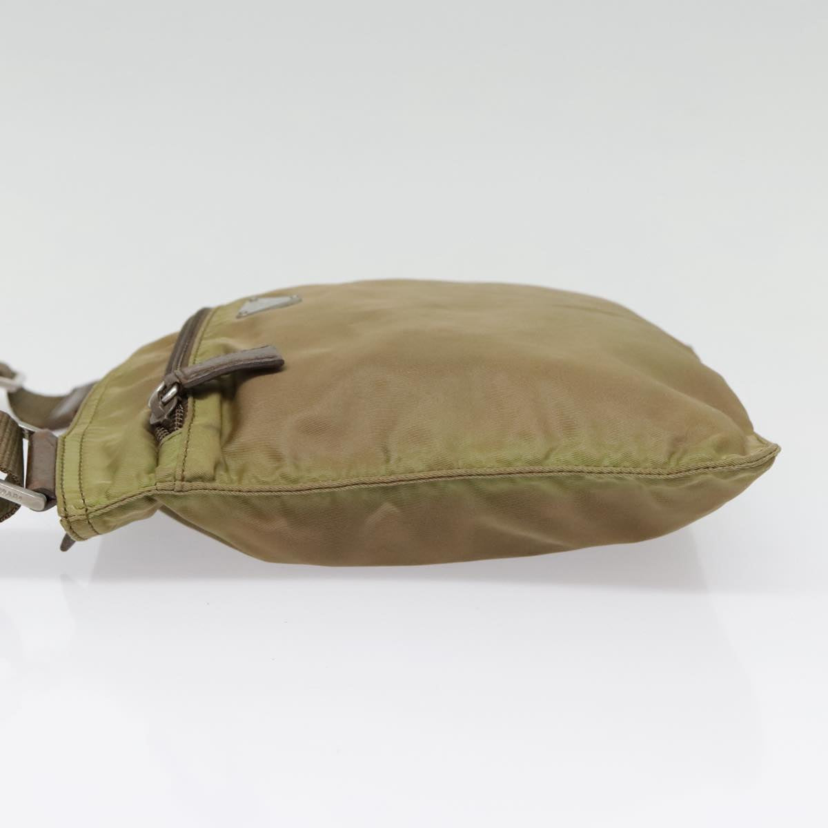 Luxury Prada Shoulder Bag Nylon Khaki Silver 90231