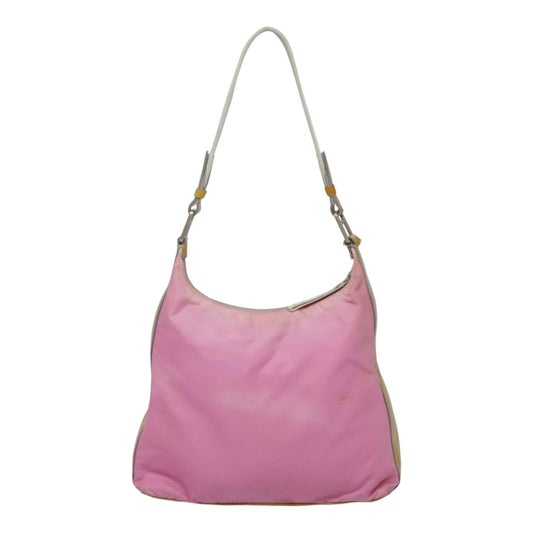 Luxury Prada Shoulder Bag Nylon Pink Silver 90242