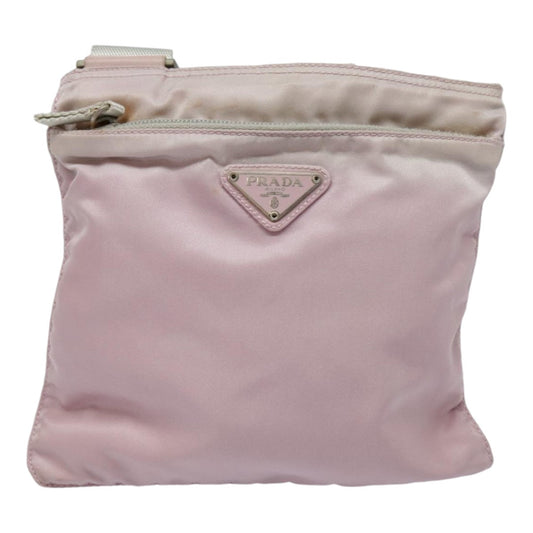Luxury Prada Shoulder Bag Nylon Pink Silver 90260