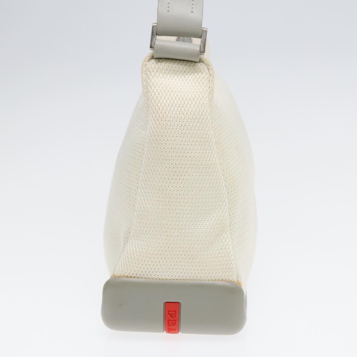 Luxury Prada Shoulder Bag Nylon White Silver 90261