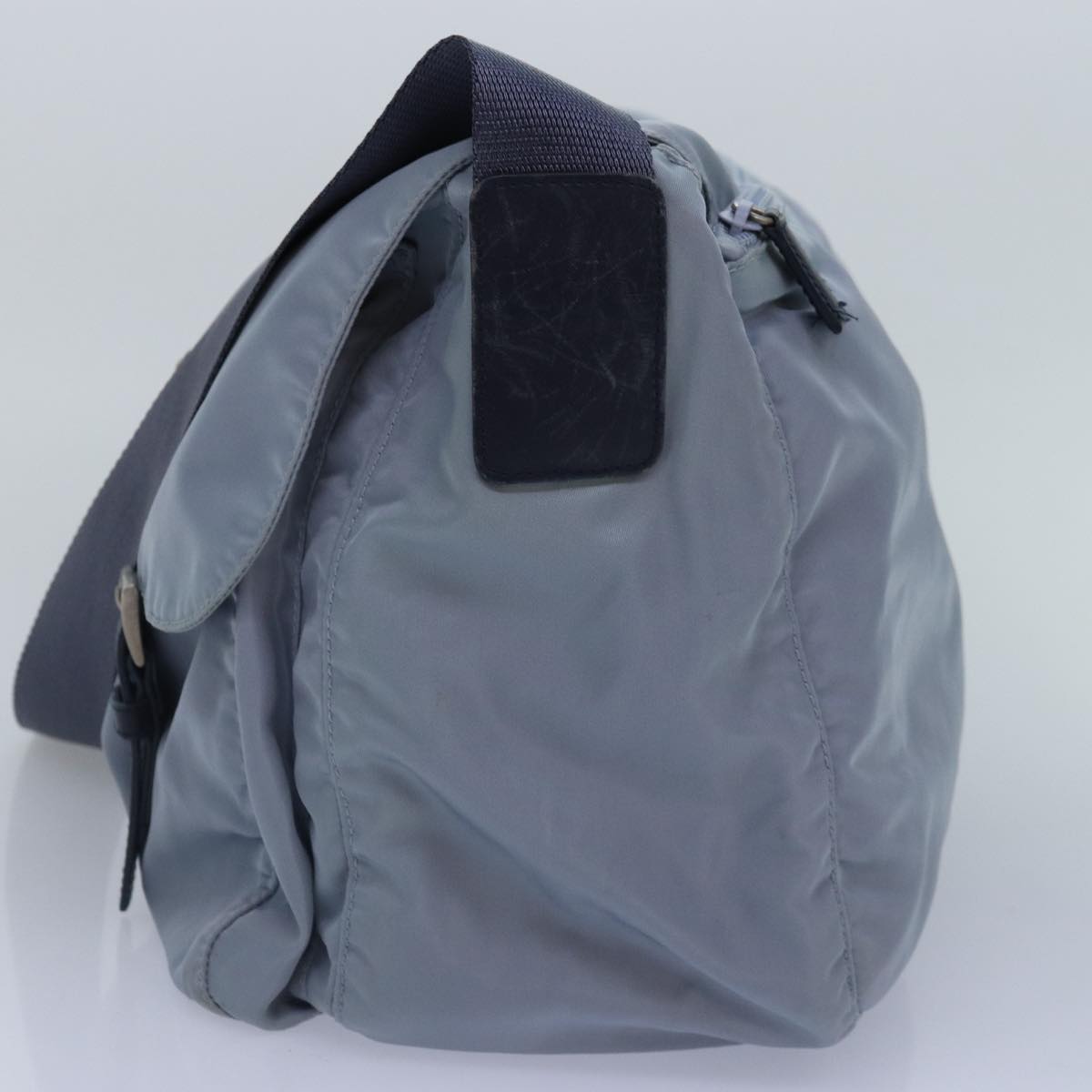 Luxury Prada Shoulder Bag Nylon Light Blue Silver 90338